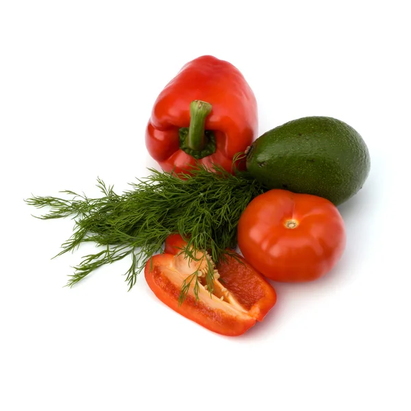 Sebzeler beyaz arkaplanda izole — Stok fotoğraf