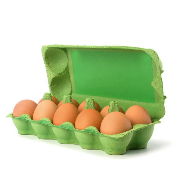 Bruin eieren in geval — Stockfoto