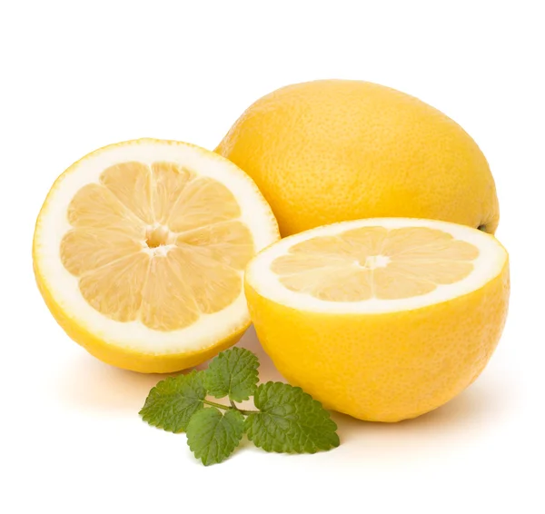 Citron a citron mincovna list izolovaných na bílém pozadí — Stock fotografie