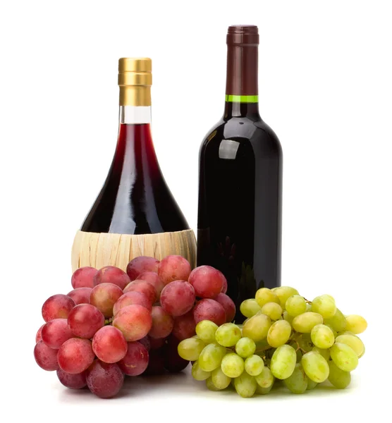 Láhev plná červená vína — Stock fotografie