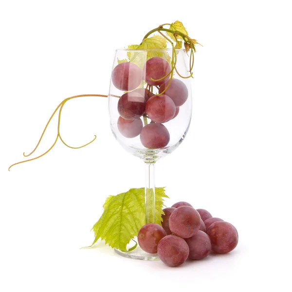 Бокал вина, полный винограда — стоковое фото