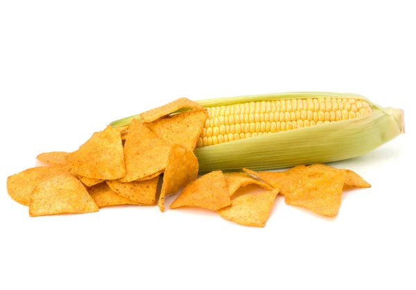 stock image Corn cob and corn chips