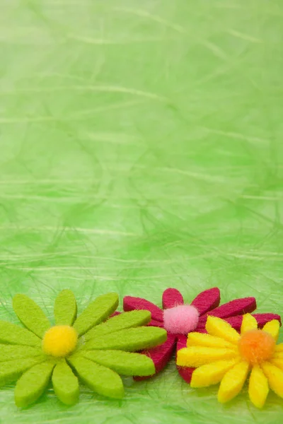 Весенний фон. Цветы на зеленом фоне сизаля . — стоковое фото