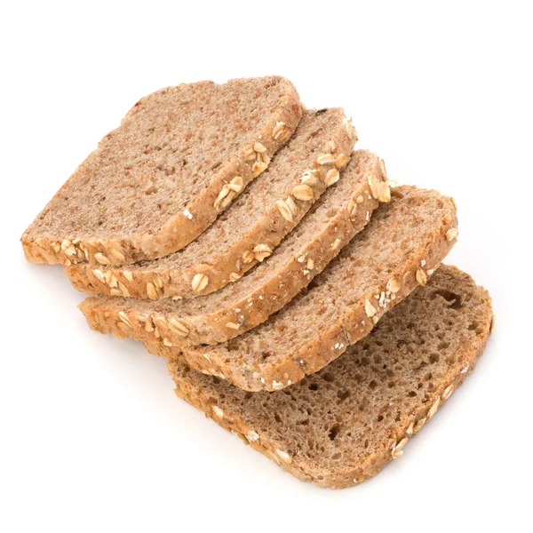 stock image Healthy bran bread slices with rolled oats