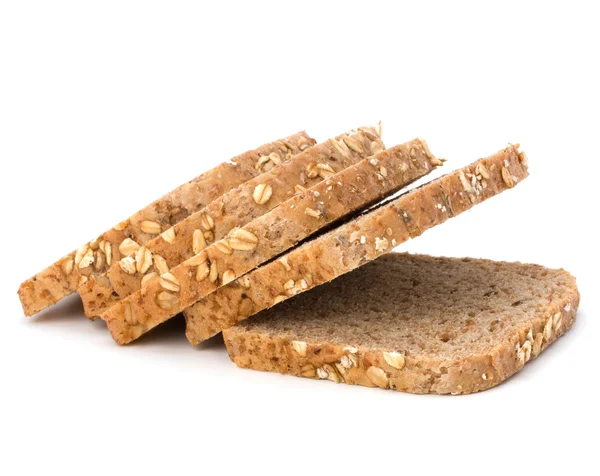 stock image Healthy bran bread slices with rolled oats