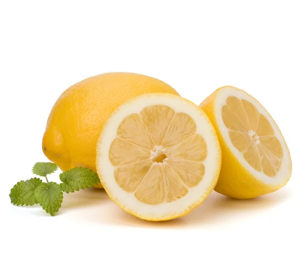 Citron a citron mincovna list izolovaných na bílém pozadí — Stock fotografie