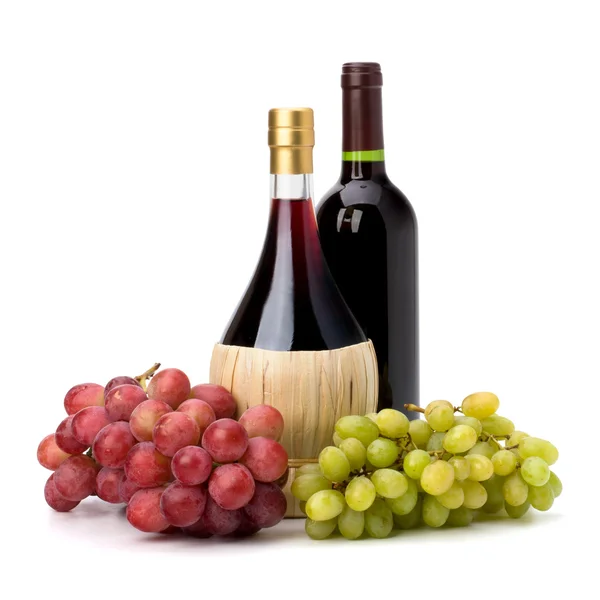 Full röda vinflaska — Stockfoto