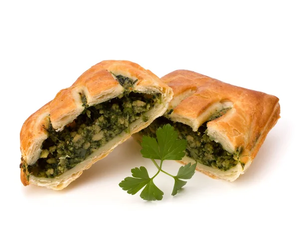 stock image Puff pastry. Healthy pasty with spinach.