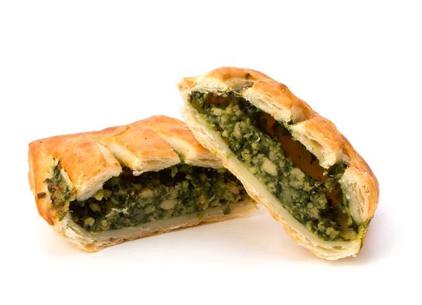 Puff pastry. Healthy pasty with spinach. — Stock Photo, Image