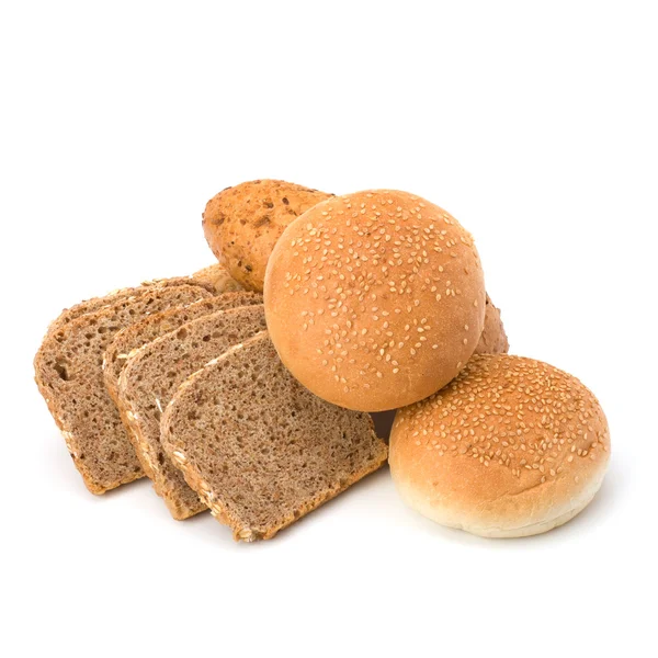 Pão loafs e pães variedade — Fotografia de Stock