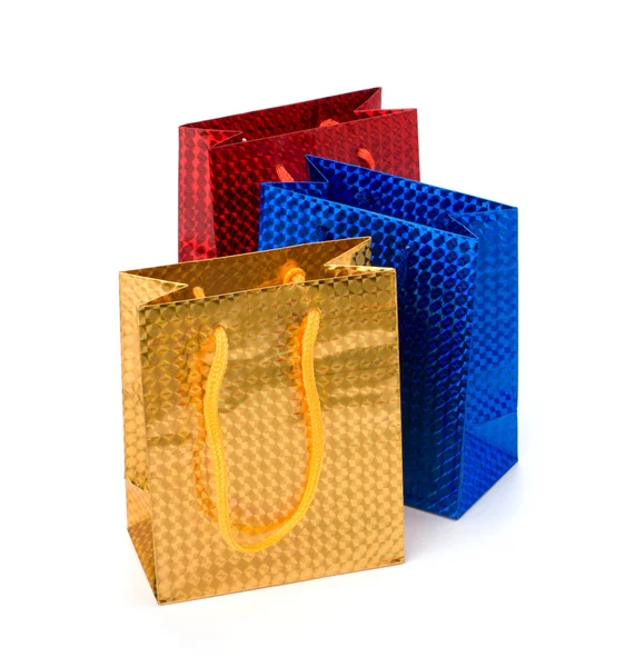 Glossy festive gift bags — Stock Photo, Image