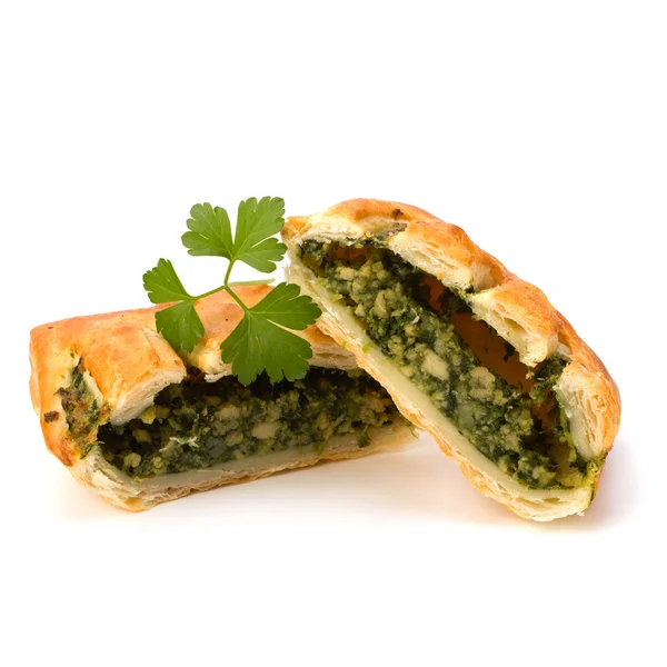 Puff pastry. Healthy pasty with spinach. — Stock Photo, Image