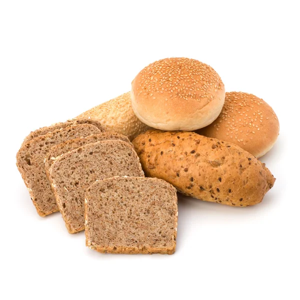 stock image Bread loafs and buns variety