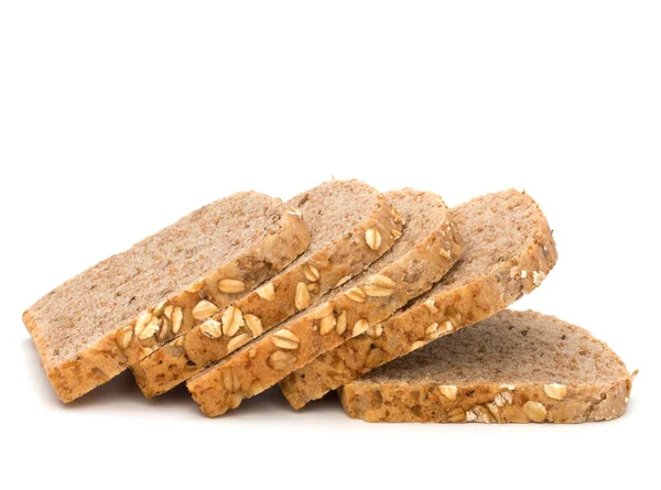 stock image Healthy bran bread slices with rolled oats