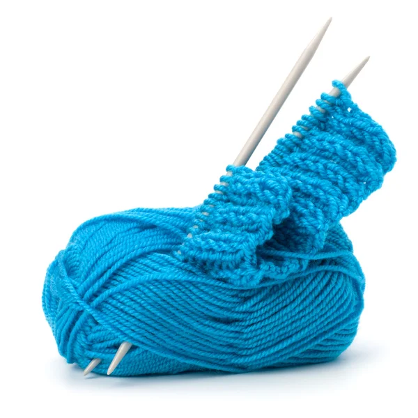 Fil de laine et aiguille à tricoter. Accessoires pour aiguilles . — Photo