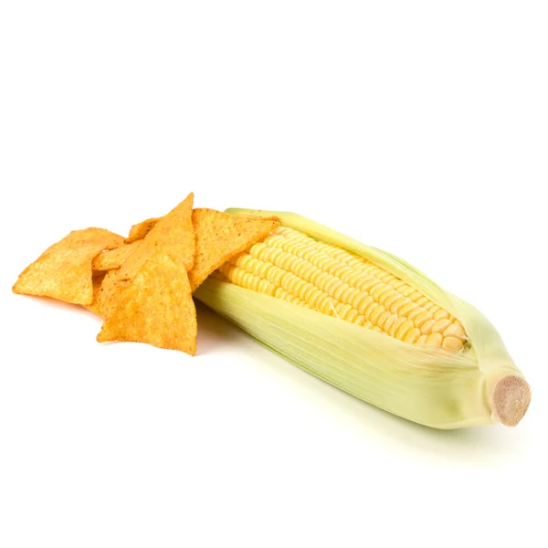 stock image Corn cob and corn chips