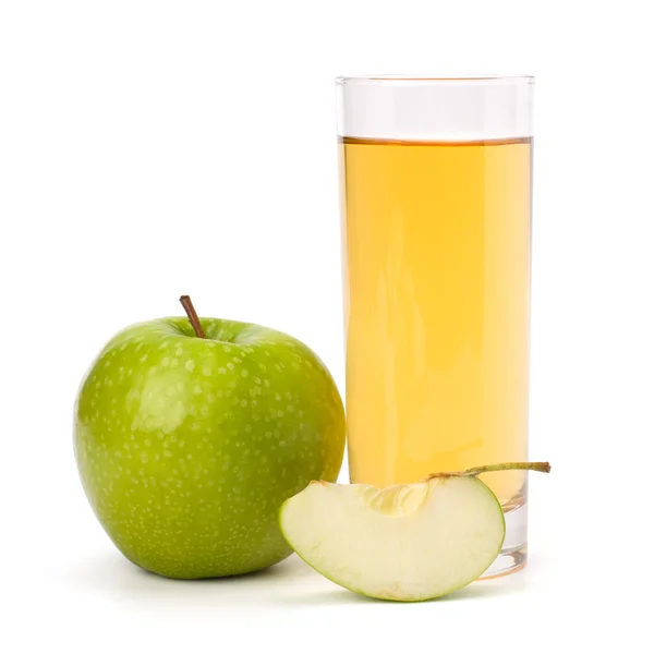 Zumo de manzana en vaso y manzana —  Fotos de Stock
