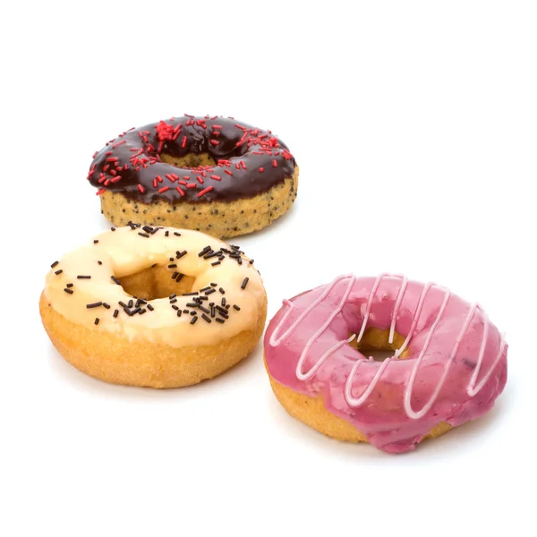 Heerlijke donuts geïsoleerd op witte achtergrond — Stockfoto