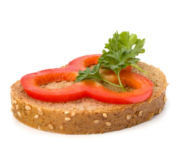 Open healthy sandwich with vegetable — Stock Photo, Image