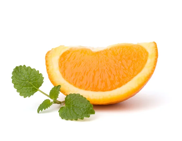 Owoc pomarańczowy segment i cytryna mięta liść — Zdjęcie stockowe