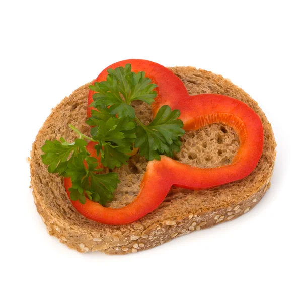 stock image Open healthy sandwich with vegetable