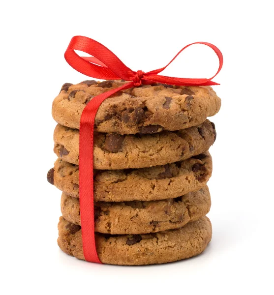 Biscoitos de massa de chocolate embrulhado festivo — Fotografia de Stock