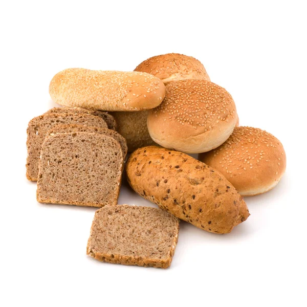 stock image Bread loafs and buns variety