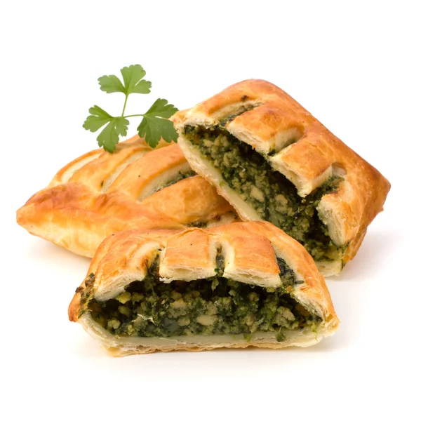 stock image Puff pastry. Healthy pasty with spinach.