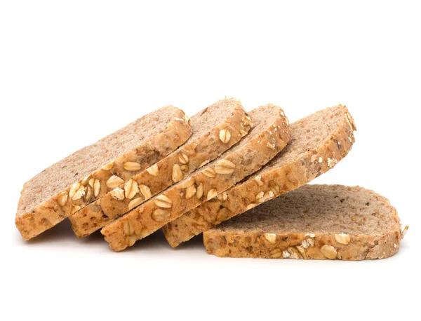 stock image Healthy bran bread slices with rolled oats