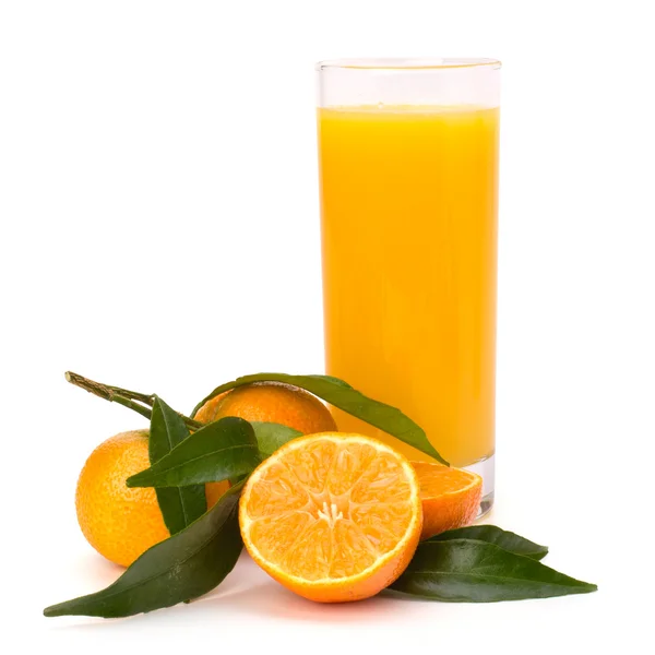 stock image Tangerines and juice glass