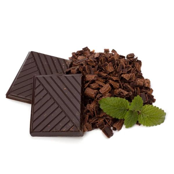 Csokoládé és mentalevél — Stock Fotó