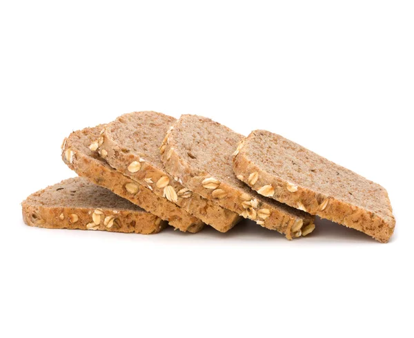 stock image Healthy bran bread slices with rolled oats