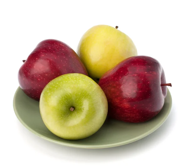 Pila di mele su piatto — Foto Stock