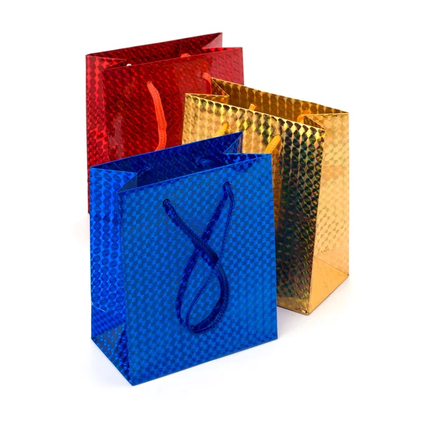 Glossy festive gift bags — Stock Photo, Image