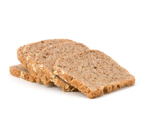 Healthy bran bread slices with rolled oats — Stock Photo, Image