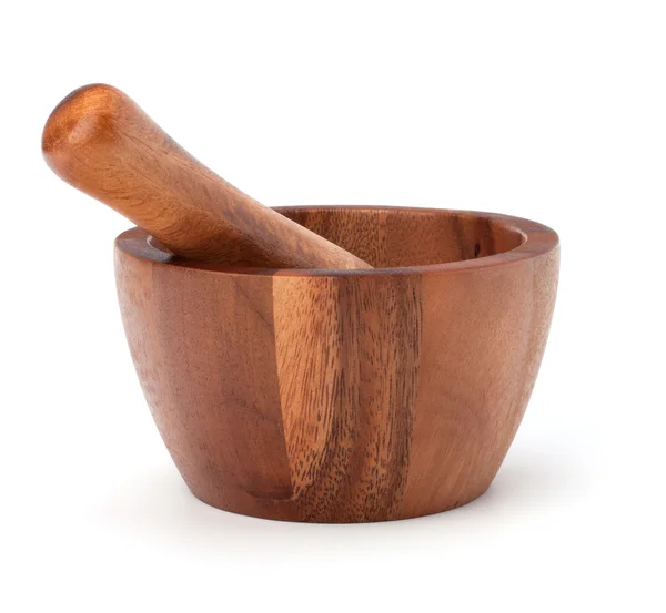 stock image Handmade wooden mortar