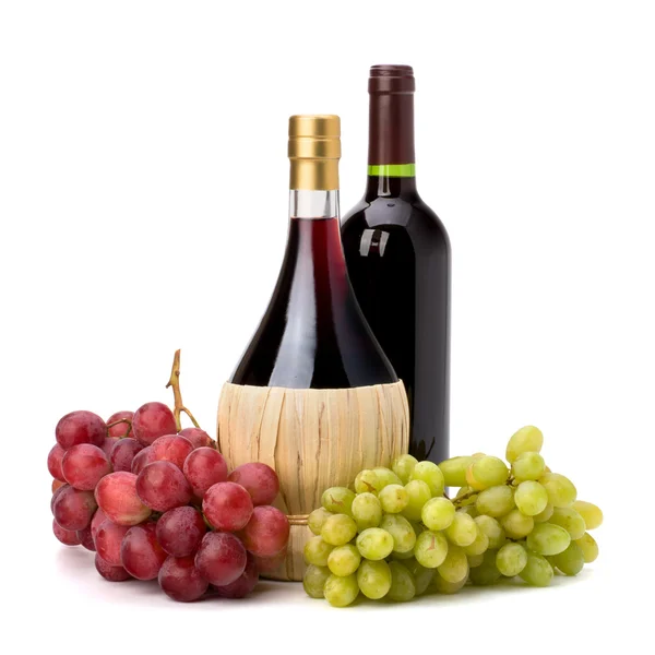Full röda vinflaska — Stockfoto