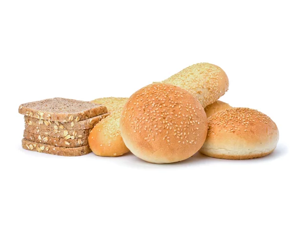 Pão loafs e pães variedade — Fotografia de Stock