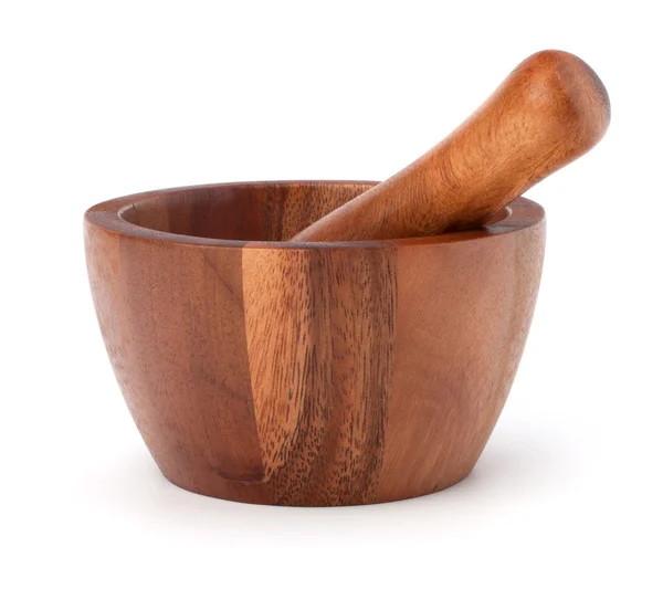 stock image Handmade wooden mortar