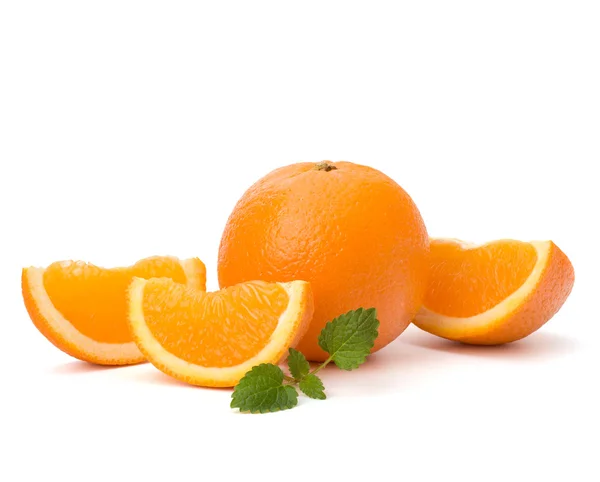 Orangen und Zitronenminzblätter — Stockfoto
