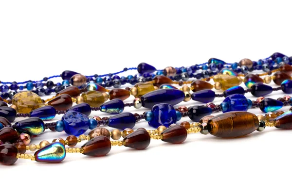 Colourful beads background on white — Stock Photo, Image