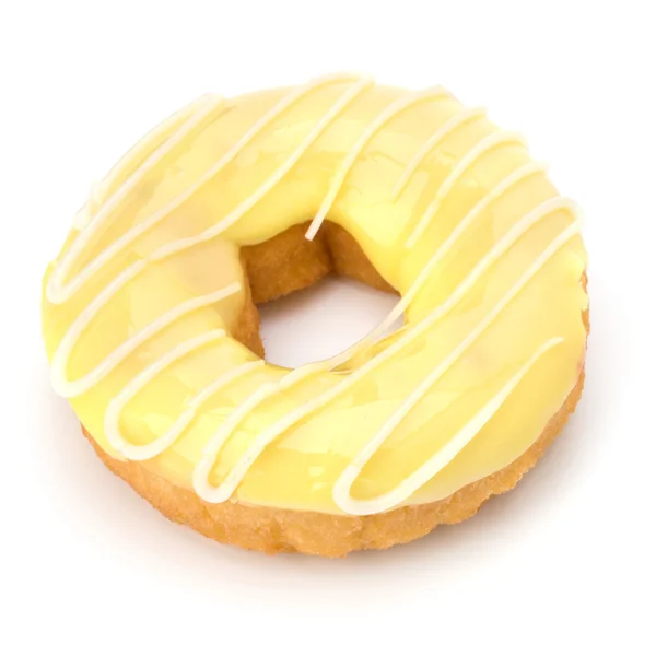 Вкусный пончик на белом фоне — стоковое фото