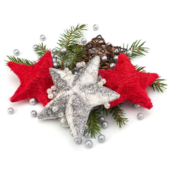 白い背景に隔離されたクリスマスの装飾 — ストック写真