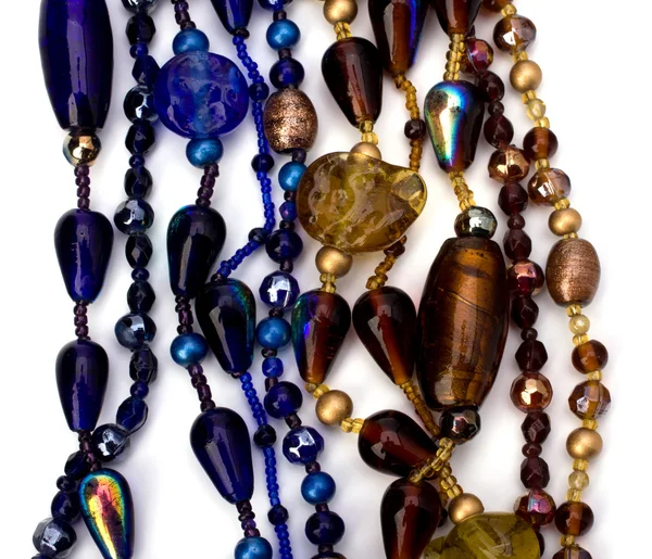 Colourful beads background on white — Stock Photo, Image