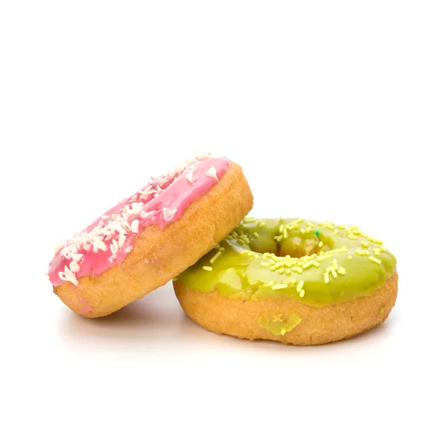 在白色背景上孤立的美味甜甜圈 — 图库照片