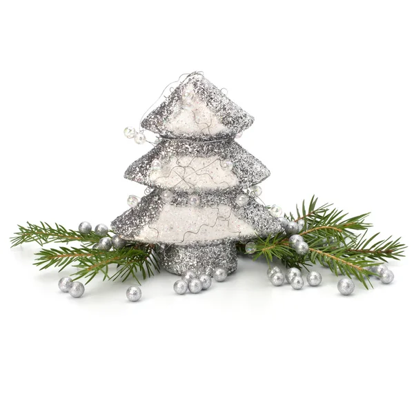 흰색 배경에 분리 된 크리스마스 장식 — 스톡 사진