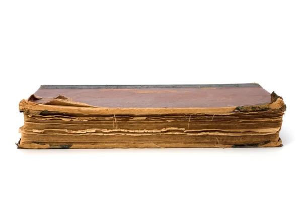 Livro esfarrapado isolado no fundo branco — Fotografia de Stock