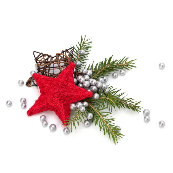 白い背景に隔離されたクリスマスの装飾 — ストック写真