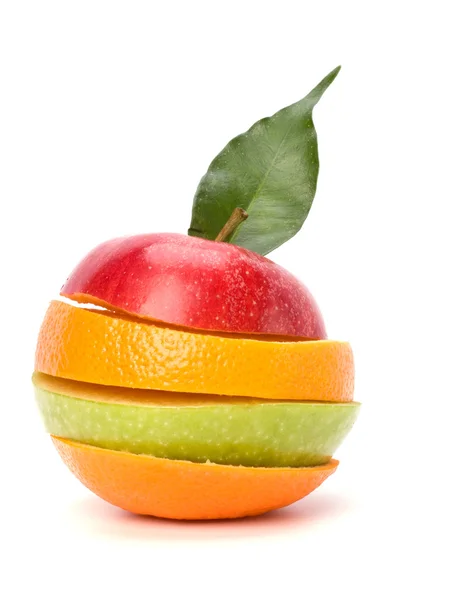 Sliced fruits isolated on white background — Stock Photo, Image