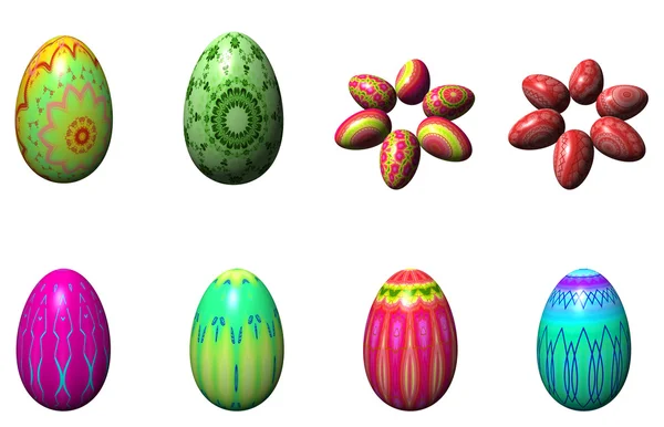 Huevos de Pascua aislados en el blanco —  Fotos de Stock